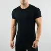 Men's bodybuilding 95% Cotton 5% Spandex Custom Private Label muscle fit black t shirt gym t-shirt