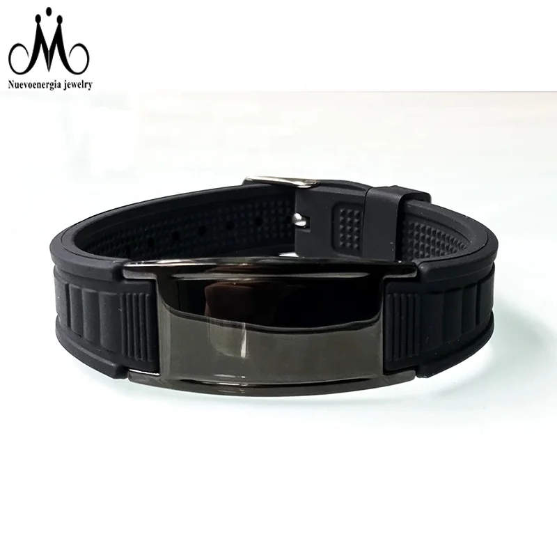 

Hot Sale Fashion Magnetic Energy 4 in 1 Elements Silicone Bracelet For Men