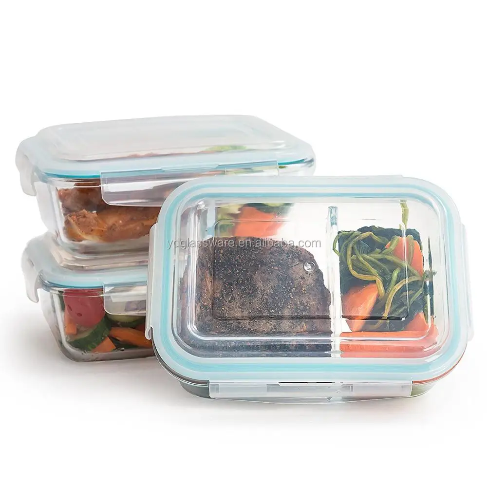 High Grade Flat Glass Lunch Box With Divider Of Most Classical Hot Selling Lid Buy Glass Lunch