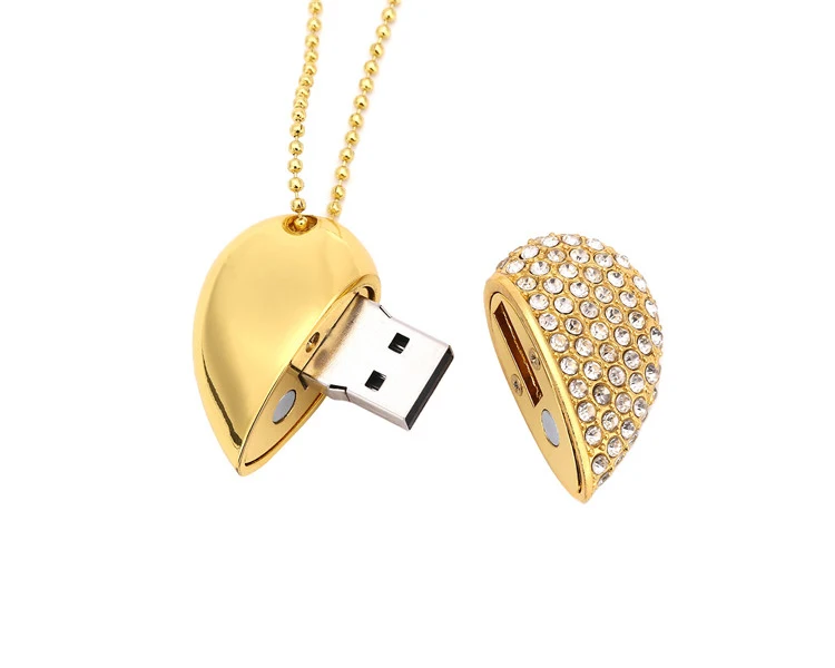Wedding Heart crystal usb flash drive with free logo - ANKUX.COM