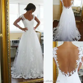 2014 Vintage Sheer A Line Wedding Dresses Bridal Gown Dresses For