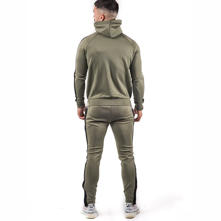 Mens Tracksuit Online Wholesale Skinny Blank Fitness Tracksuit With Stripes Detail - Buy Mens ...