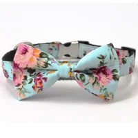 

Wedding floral Dog bowtie collar for Girl or Boy dog gift, Can be Personalized with Engraved name