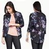 European Style Jacket Fashion Floral Print Ladies Woodland Bomber Zipper Round Collar Shift Wholesale Blank Coaches Jacket