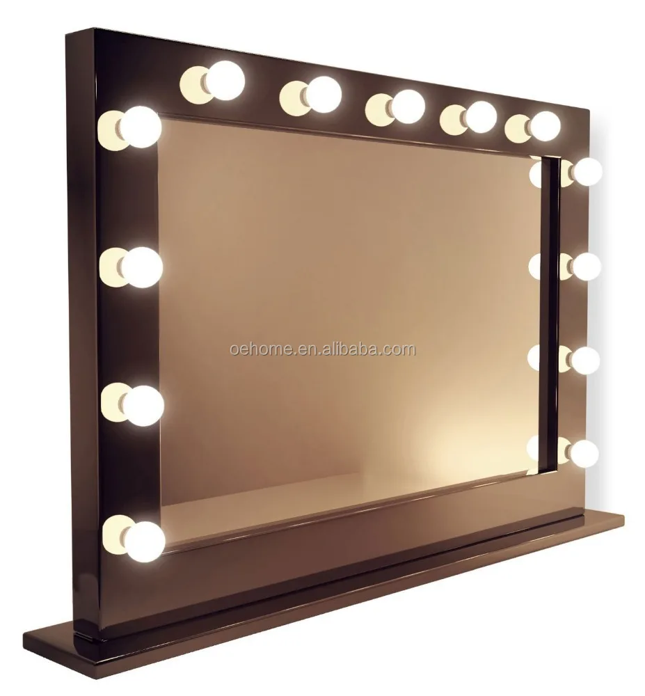 High Gloss Black Hollywood Makeup Dressing Room