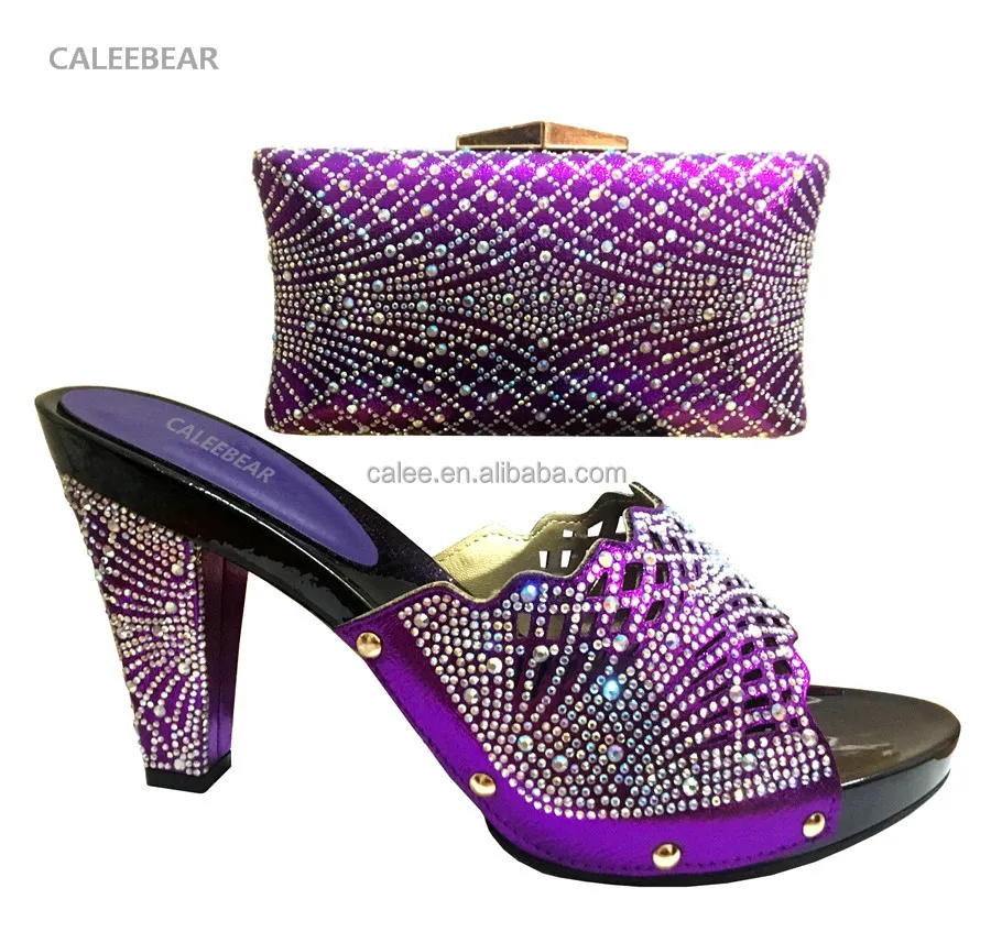 
New design beautiful color italian ladies shoes and bags for sale 