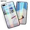Fashion Anti-scratch glass polar light gradual blank laser cell Tempered Glass phone cases For iPhone 6 7 8 X XR