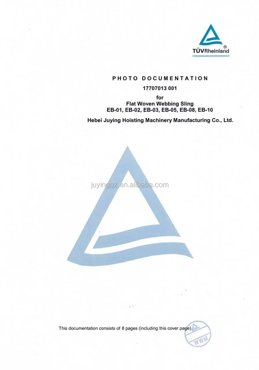 Webbing sling hs code 5609000000 EB type 5 ton polyester webbing sling