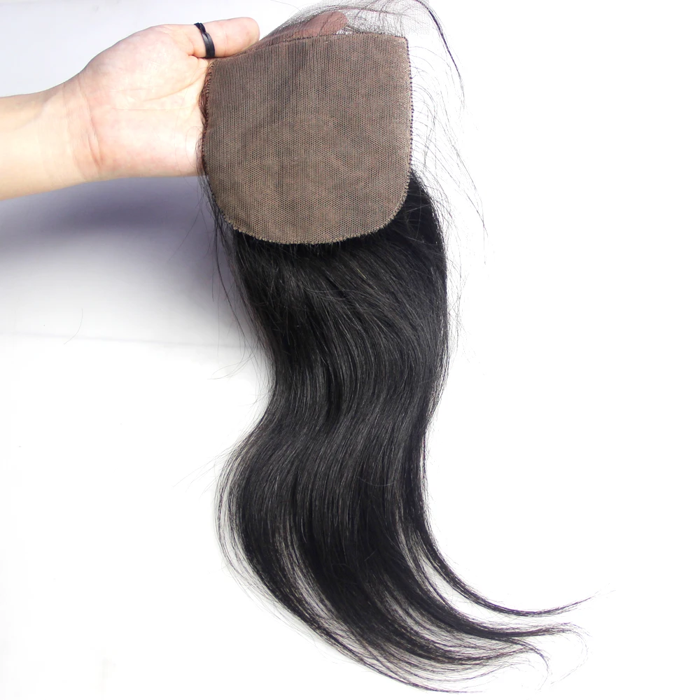 

Top 10a grade silk base virgin brazilian straight hair lace closure human hair