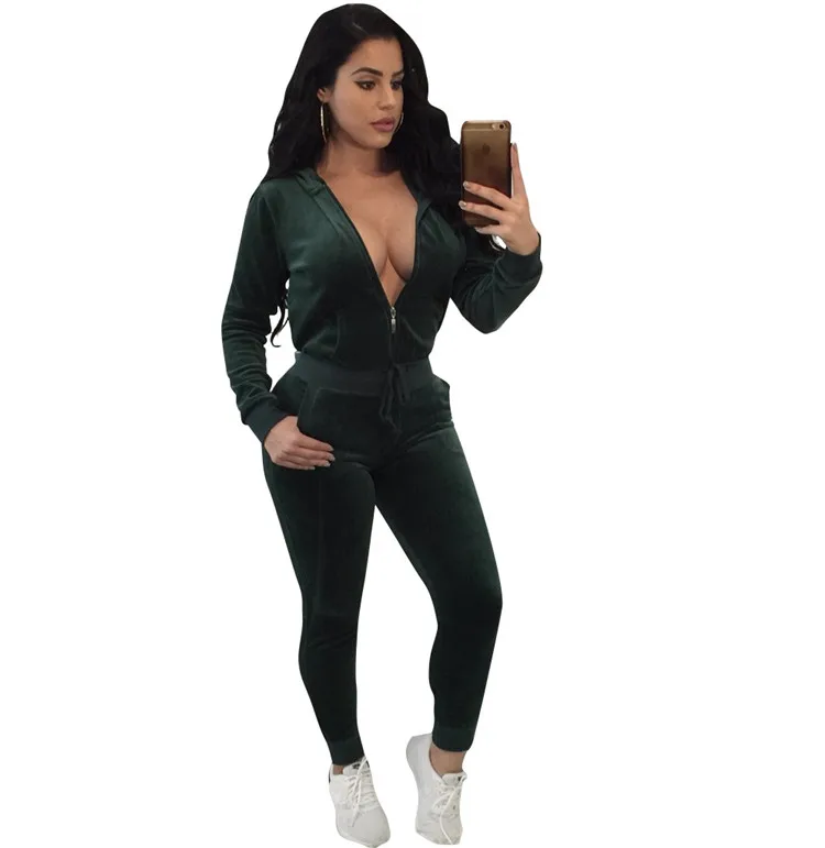 

Custom Logo Ladies Sweatsuit Set Clothes Wholesale Sequin Velour Tracksuits For Women, Photo