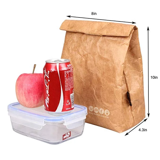 

OEM design promotional insulated cheap brown tyvek paper lunch bag