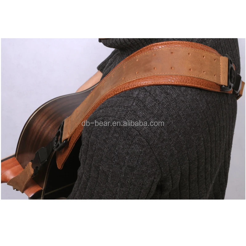 
leather padded guitar strap 