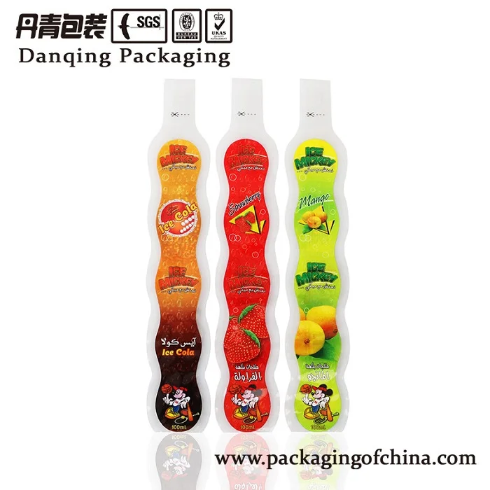 DQ PACK flexible packaging plastic water pouch with tube filling hole