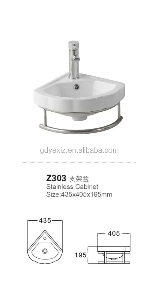 
Z303 chaozhou sanitary ware toilet triangle ceramic sink with stand 