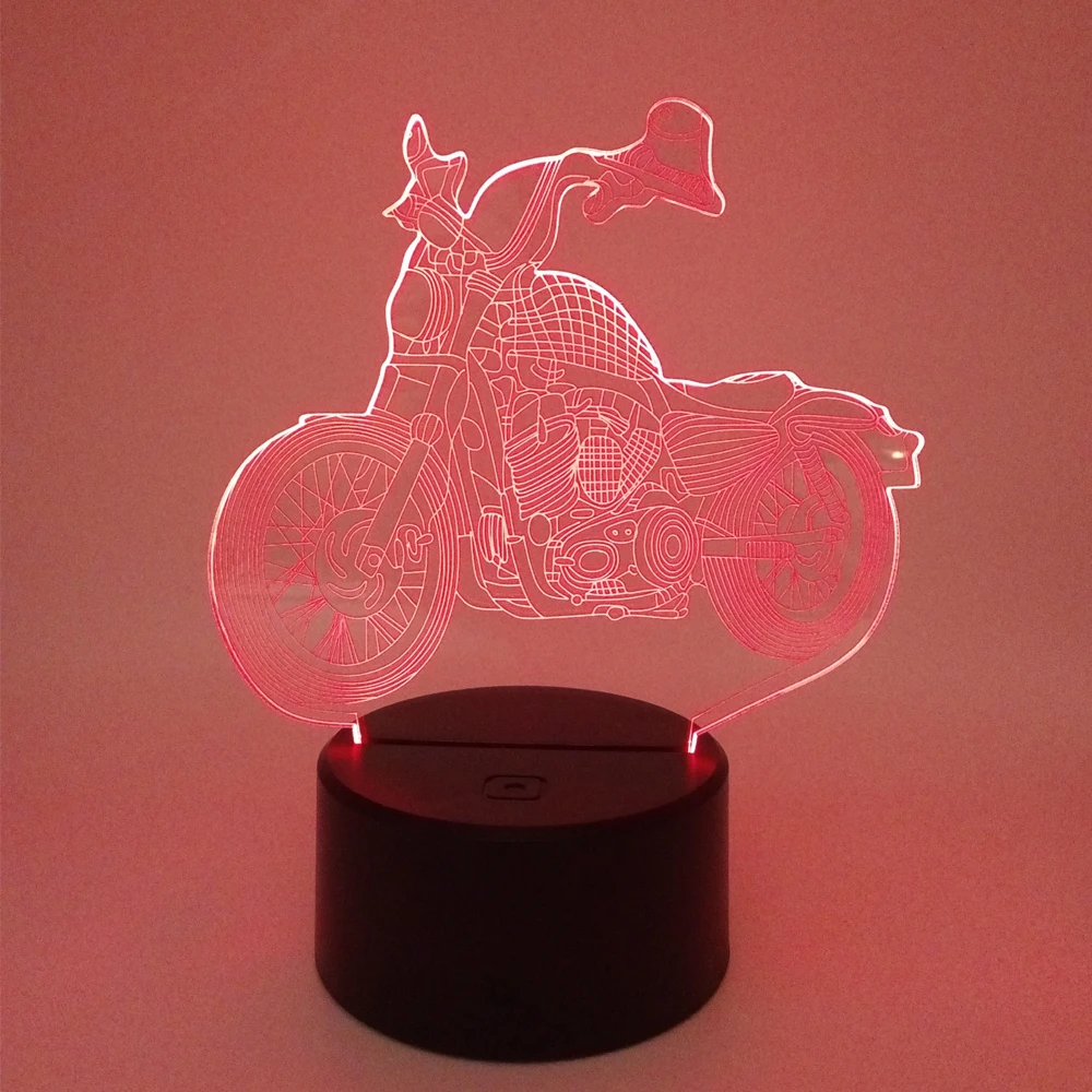 Wholesale Night Lamp 3D LED Bobber Moto Pattern Customizable Gif for Friend