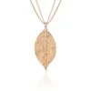 Charm Design Big Leaf Pendant Necklaces For Women Wedding Party Gift Silver Long Multilayer chain Necklaces Wholesale