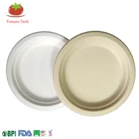 

Compostable Biodegradable Sugarcane Dinnerware Bagasse Paper Pulp 7inch Round Plate