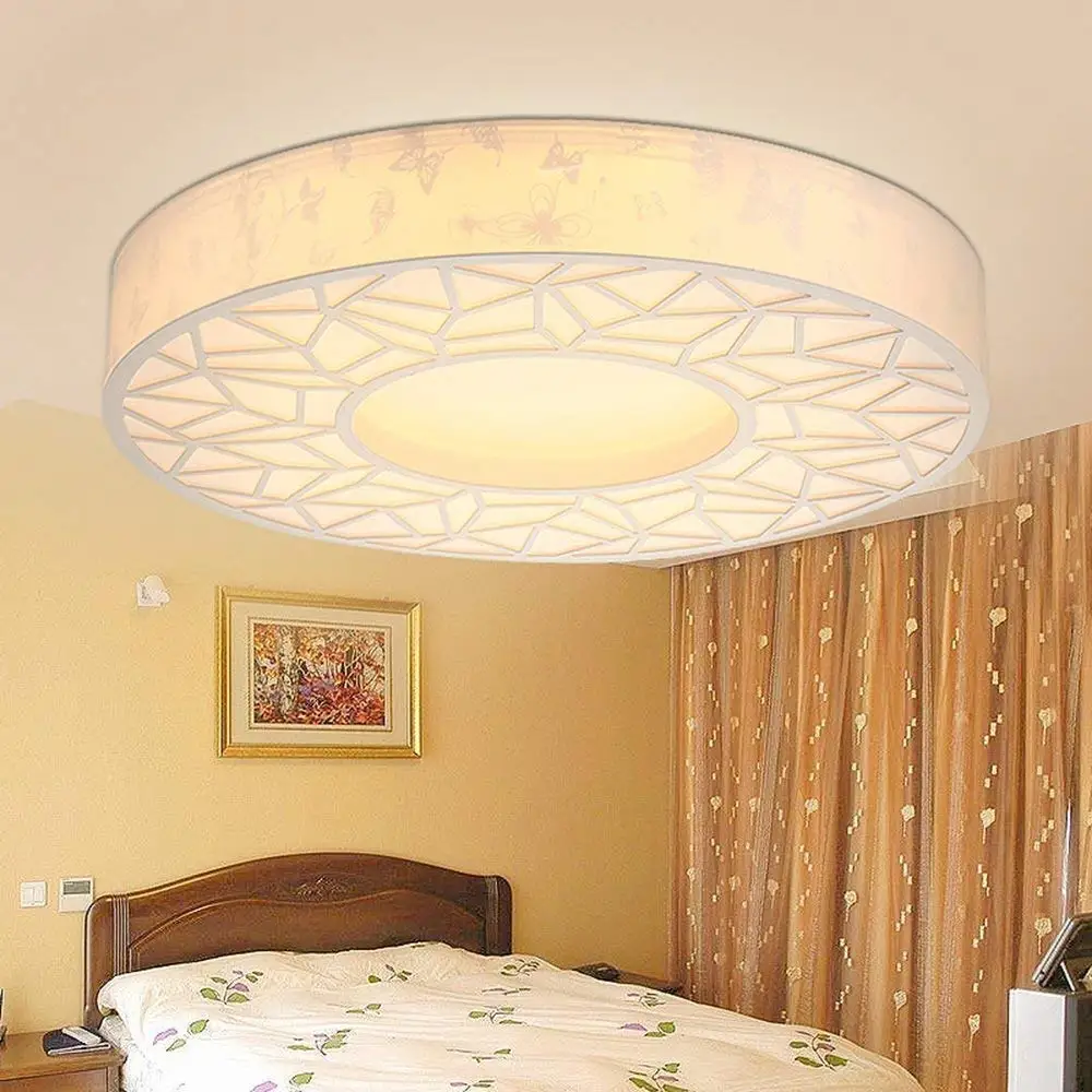 DIDIDD Ceiling light- led dimming color round iron ceiling lights bedroom living room light creative ceiling lights (light color optional) --home warm ceiling lamp