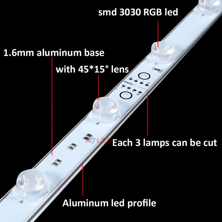 High power waterproof smd 3030 led edge-lit rgb led strip bar for light box poster