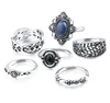 Boho Inlay Resin Beads Midi Knuckle Finger Class Rings Jewelry Women