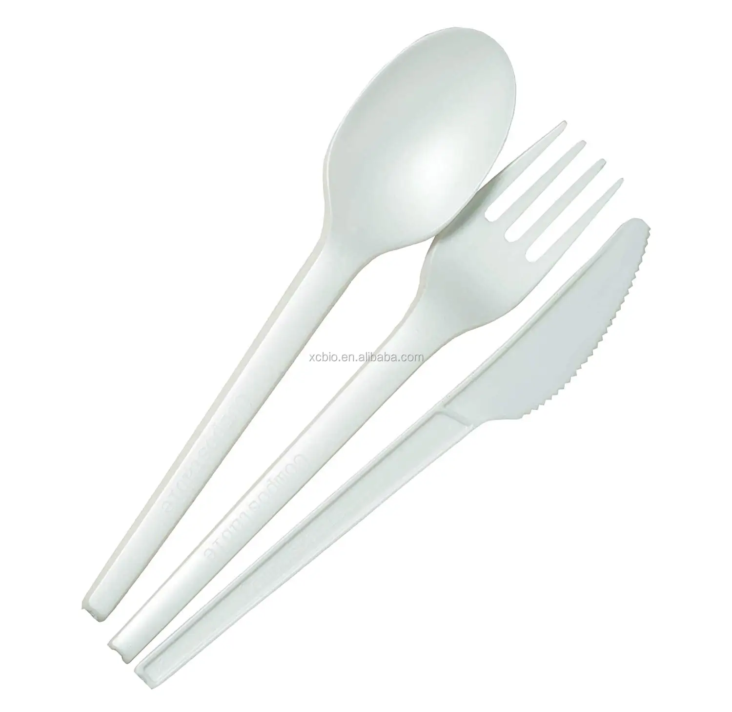 100% Compostable Forks Spoons Knives CPLA Cutlery Set Biodegradable Flatware Set Disposable Cornstarch Cutlery