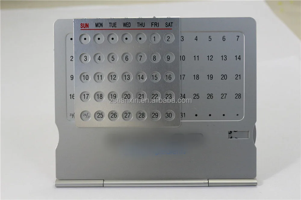 
Promotional Perpetual Table Desk Folding Aluminum Permanent Calendar 