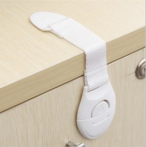 

Child Infant Baby Safety Lock Cabinet Door gate Drawers Child plastic Safety baby strap Locks, White