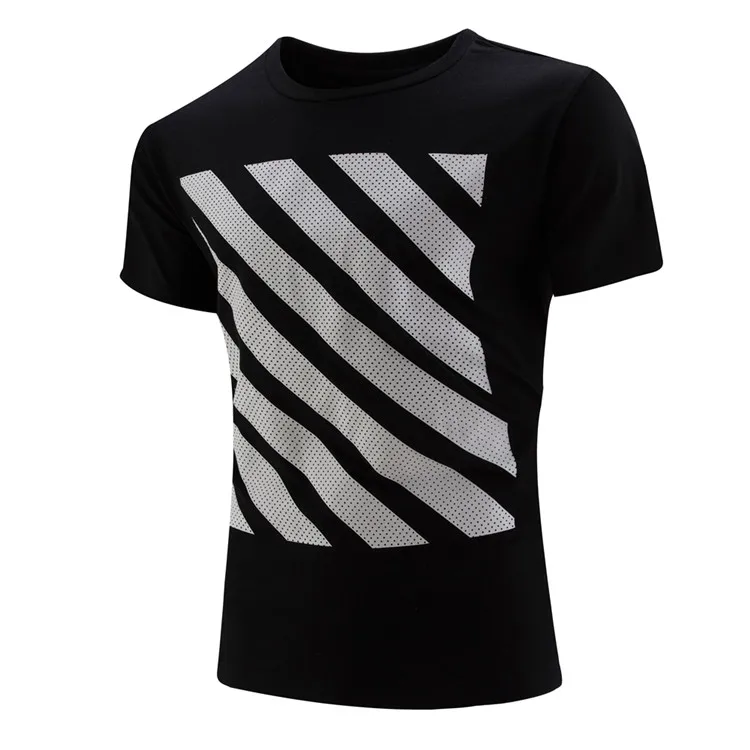 

2019 Oem Manufacturer Fabric Striped Slim Fit Black T-Shirt