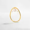 Unique latest jewelry design gold S925 silver inside fresh water pearl ring for girls