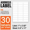 Stock A4 Size Self Adhesive Shipping Label Sticker Paper 30 Sheet 1" x 2.62"