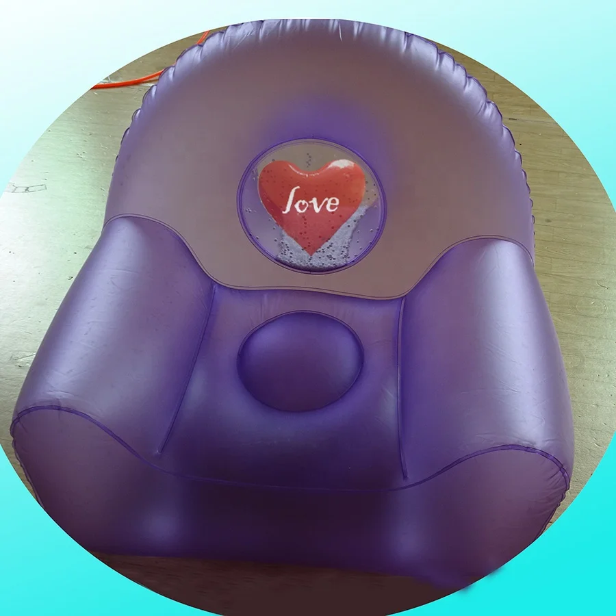 
clear pvc inflatable love ball sofa for kids 