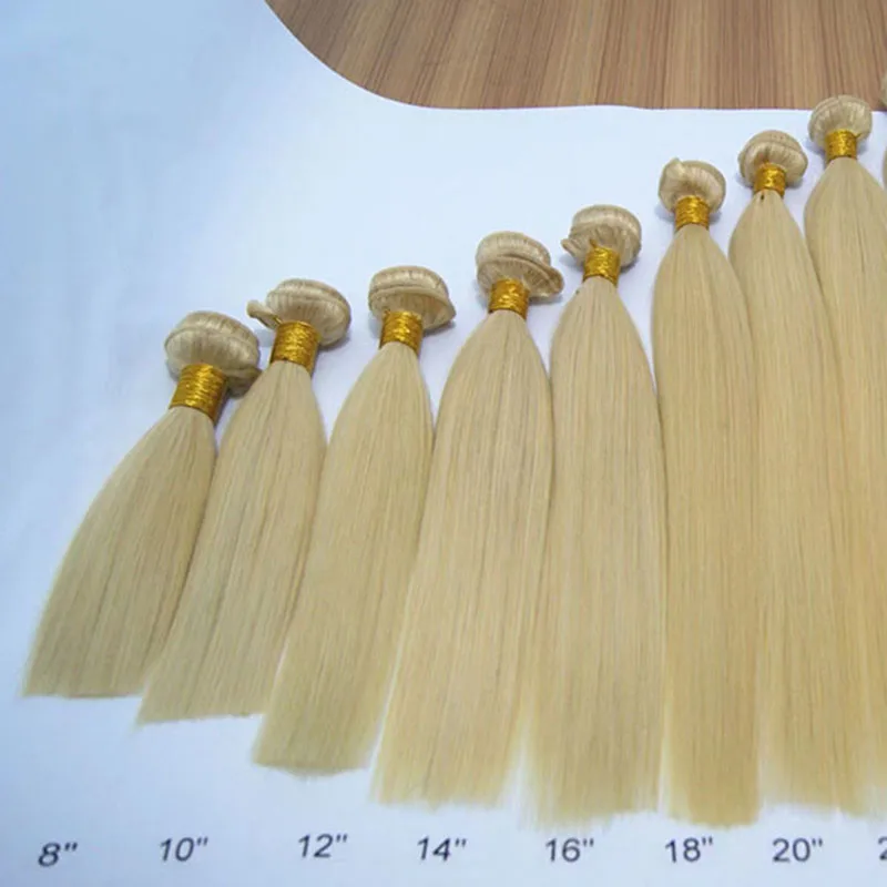 

613 Blond Color Hair Weft 8-30 inches Different Hair Lengths Brazilian Virgin Hair, N/a