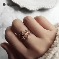 

Artilady Boho Rose gold band crystal elegant ring