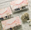 Cocostyles custom beautiful rectangle clear acrylic gift box with blush pink marble liner and lock for wedding or superseptember