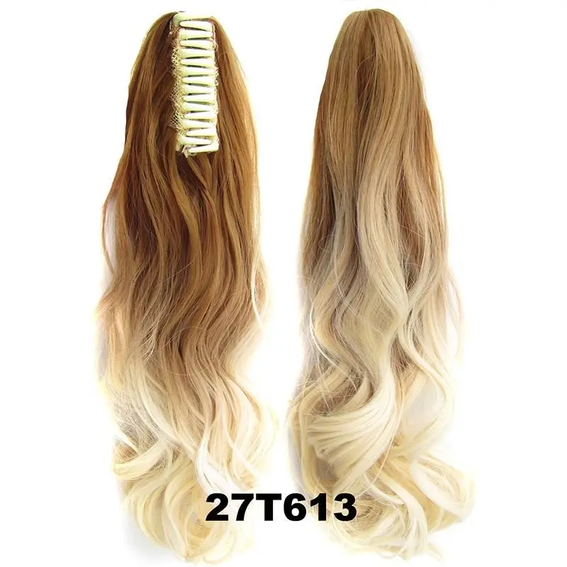 
How selling colored ombre ponytail hair extension claw clip ponytails from China wig factory 