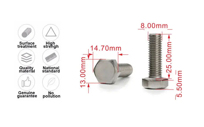 High Tensile Stainless Steel Full Thread Hex Screw Nut Bolt
