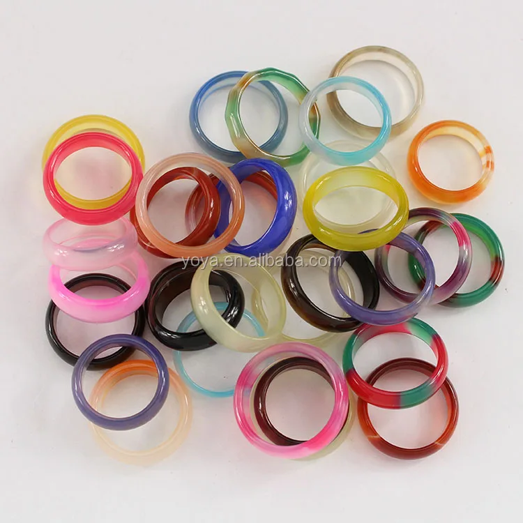 

RG1035 Natural Agate Band Rings,Gemstone Rings,Fashion Stone Band Rings