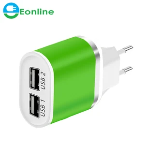 5V 2.1AUSB Charging quick (2 Ports) Smart Mobile Phone Charger Desktop USB Charger for iPhone Samsung (12 colors)