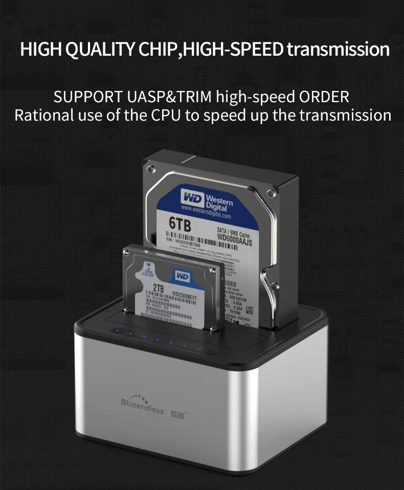 Multi Function Hdd Dock Driver Sata Raid 1 Exalnal 2 Bay Data Hard