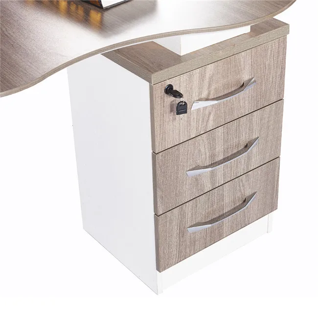 Target desk  sunon office furniture  with side cabinet with drawer otobi furniture in bangladesh price kidney shape office table