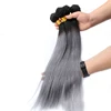 High grade Russian human hair 2 tone color 1B/grey body wave hair extension female hair toupee