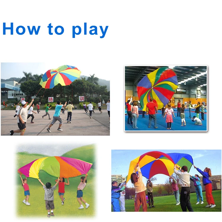 Kids Play Rainbow Parachute Outdoor Game Exercise Sport Toy 1.8 Meter UK 