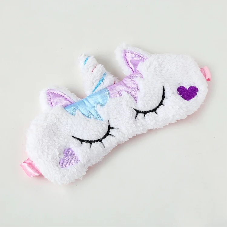 

Soft Padded Travel Eyepatch Women Cute Sleep Eye Mask Cartoon Fluffy Sleep Mask Cover Blindfold Girls Plush Horn Sleep Eye Mask, As pictures