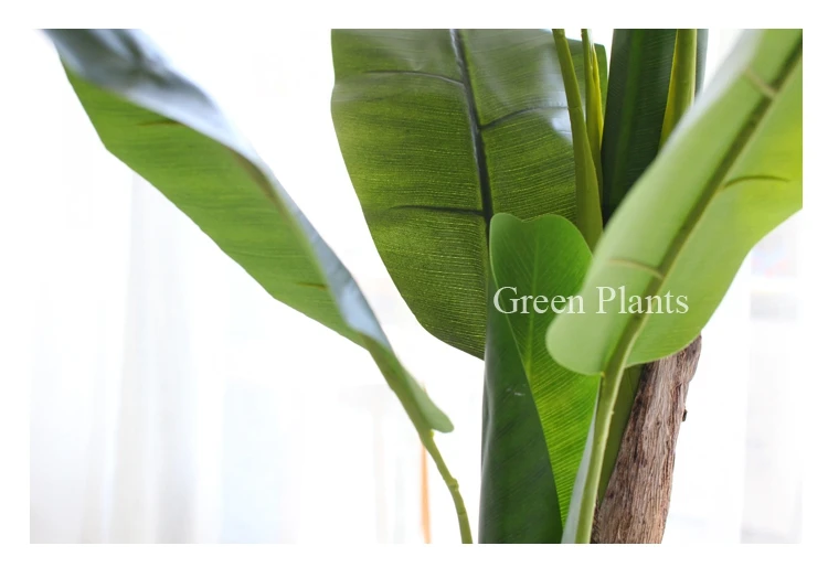Made In China Lifelike Indoor Decor Artificial Plastic Banana Leaf