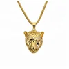 Miss Jewelry Men's Necklace Tiger Head 14k Gold Zodiac Pendant