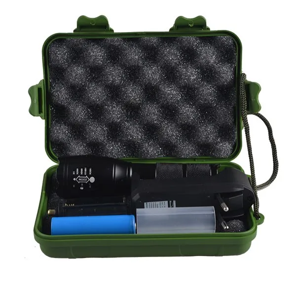 Aluminum Alloy Long Rang Tactical XML T6 led manual rechargeable Flashlight