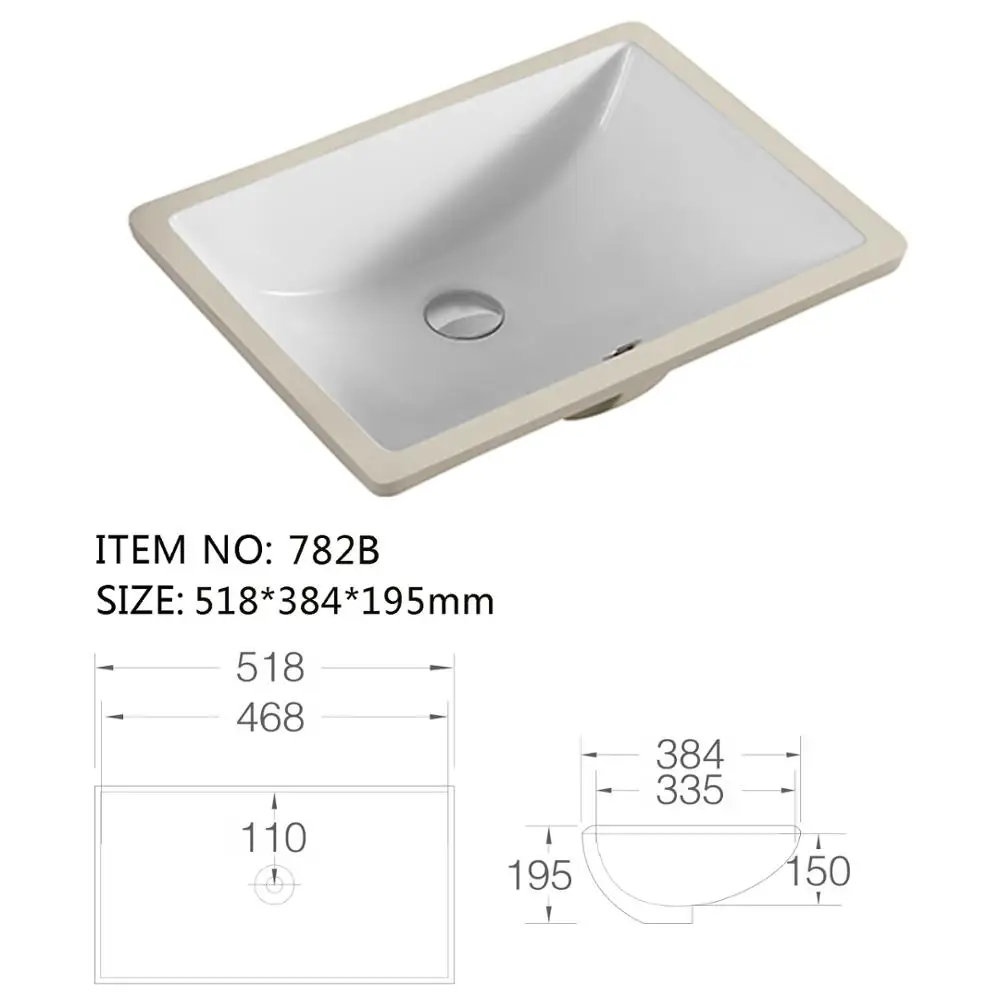 Brand Names Small Size Rectangular Hand Wash Basin Bathroom