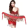 Hot sell discount sequins crochet belly dance hip scarf