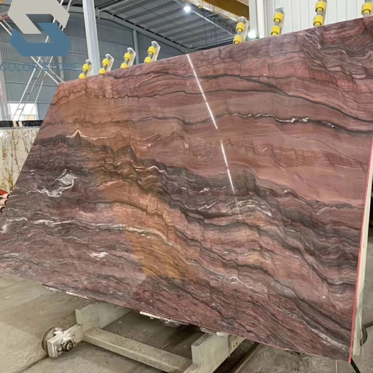 Top quality best price brazilian exotic red fusion quartzite slabs