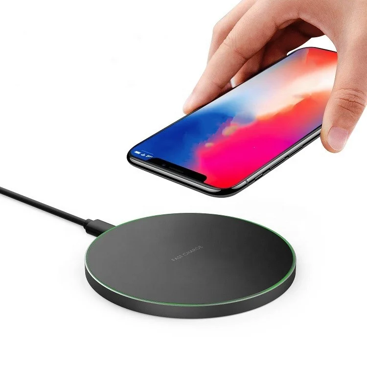 

10W Fast Charge Ultra Slim Wireless Charger with LED Light Compatible with All Qi-Enabled Phones, Black;blue;red;gold;rose gold